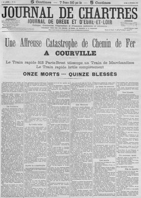Journal de Chartres du 16 février 1911 (Arch. dép. Eure-et-Loir, Per 9)