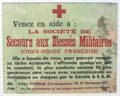 Affiche relative aux aides en faveur des blessés militaires, 1940. 