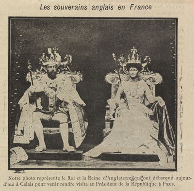 « Les souverains anglais en France ». La Tribune républicaine. Mercredi 22 avril 1914. PER 63