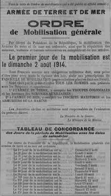 « Ordre de mobilisation générale », Journal de Chartres, n° 91, mardi 4 août 1914, ADEL PER 9.