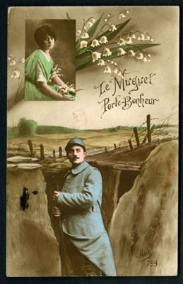 « Le muguet - Porte-bonheur ». - Carte postale illustrée. - Mug 799. Arch. Dép. d'Eure-et-Loir, 5 Num 36 - 49, Fonds Rousseau.