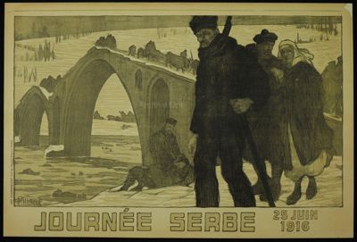 « Journée Serbe - 25 juin 1916 », affiche de F. Mourgue. Arch. Dép. d'Eure-et-Loir, 25 Fi NC 2.