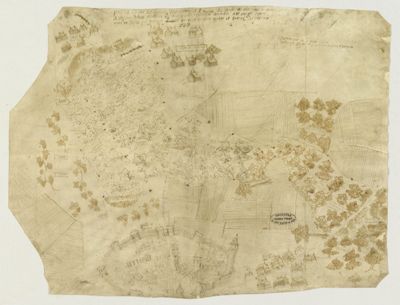 Plan du bois du Chapitre et de la ville de Dreux, 1588